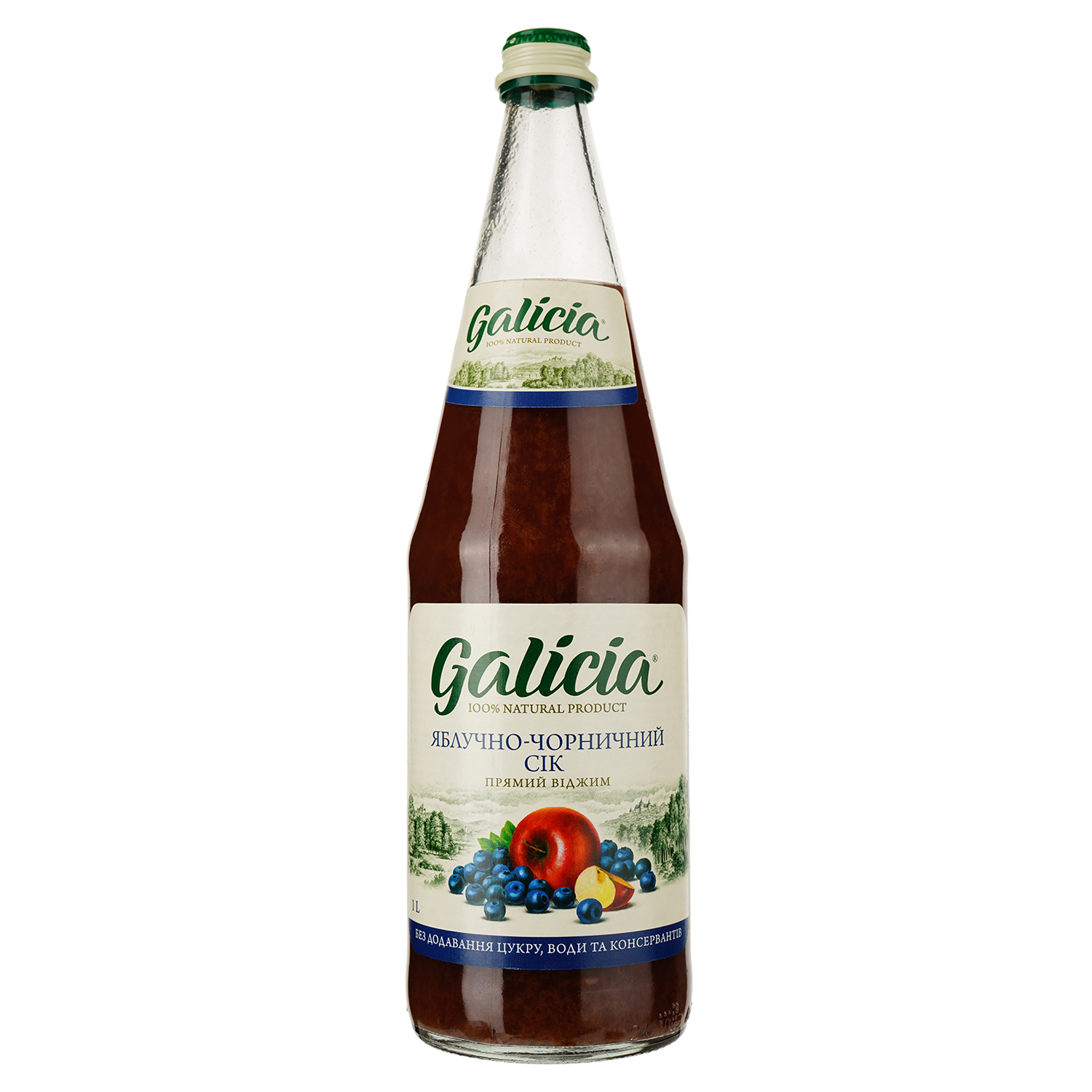 Сок Galicia Яблочно-черничный прямого отжима 1 л (507170) - фото 1