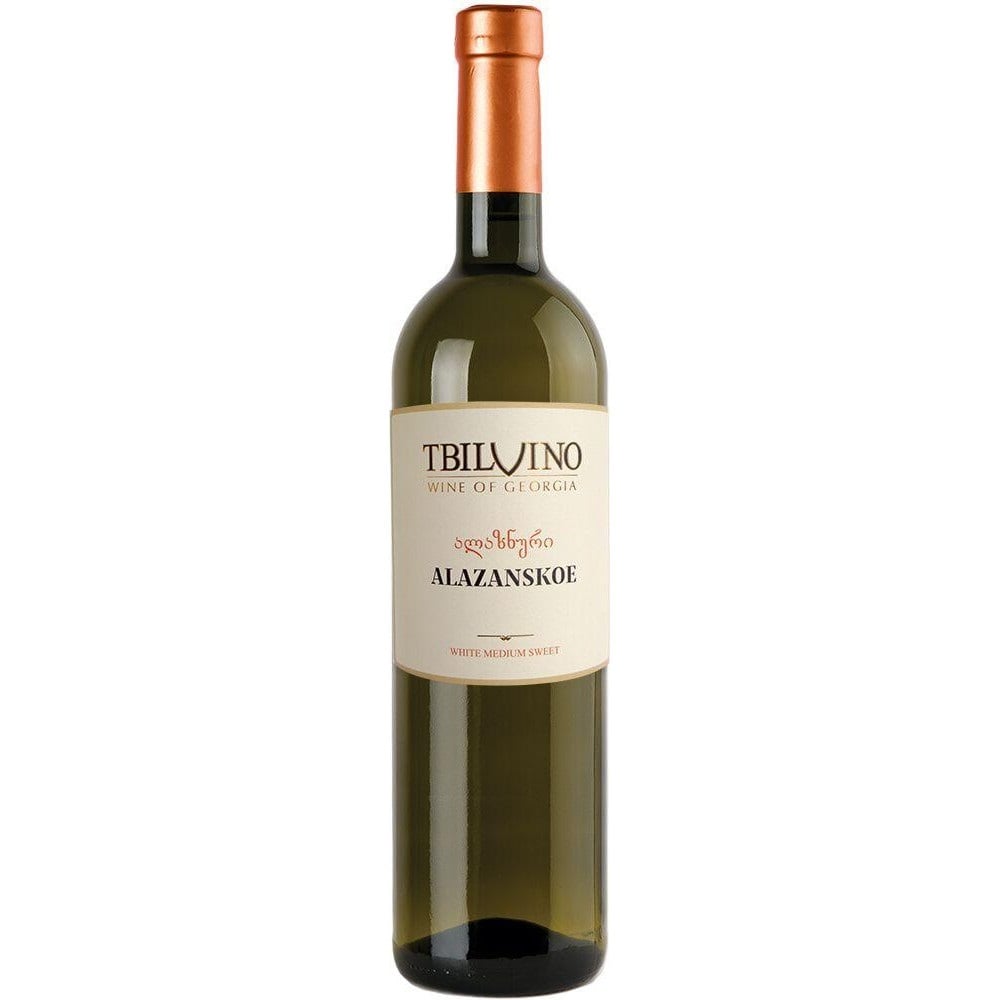 Вино Tbilvino Alazanskoe, біле, напівсолодке, 11%, 0,75 л - фото 1