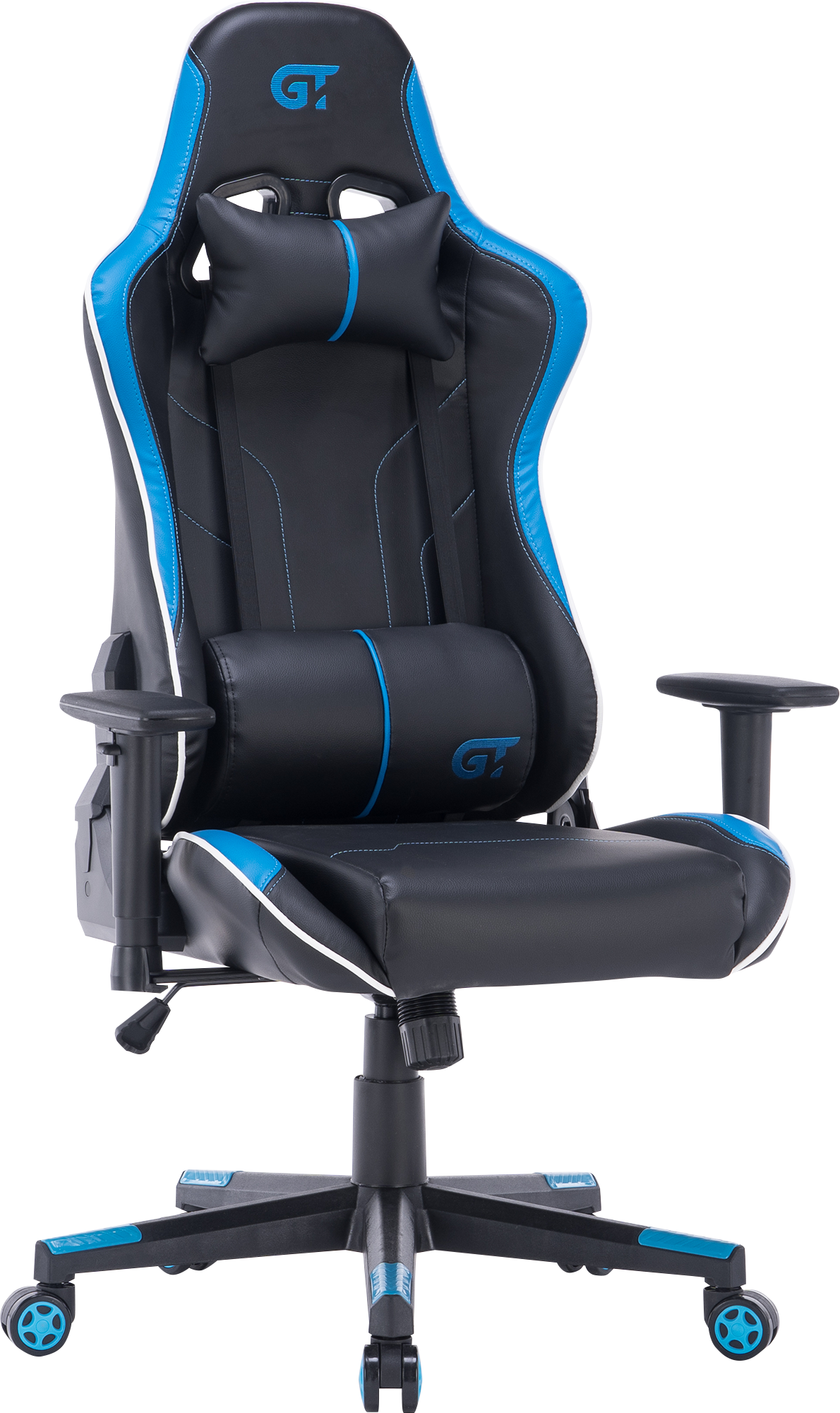 Геймерское кресло GT Racer черное с синим (X-2528 Black/Blue) - фото 2
