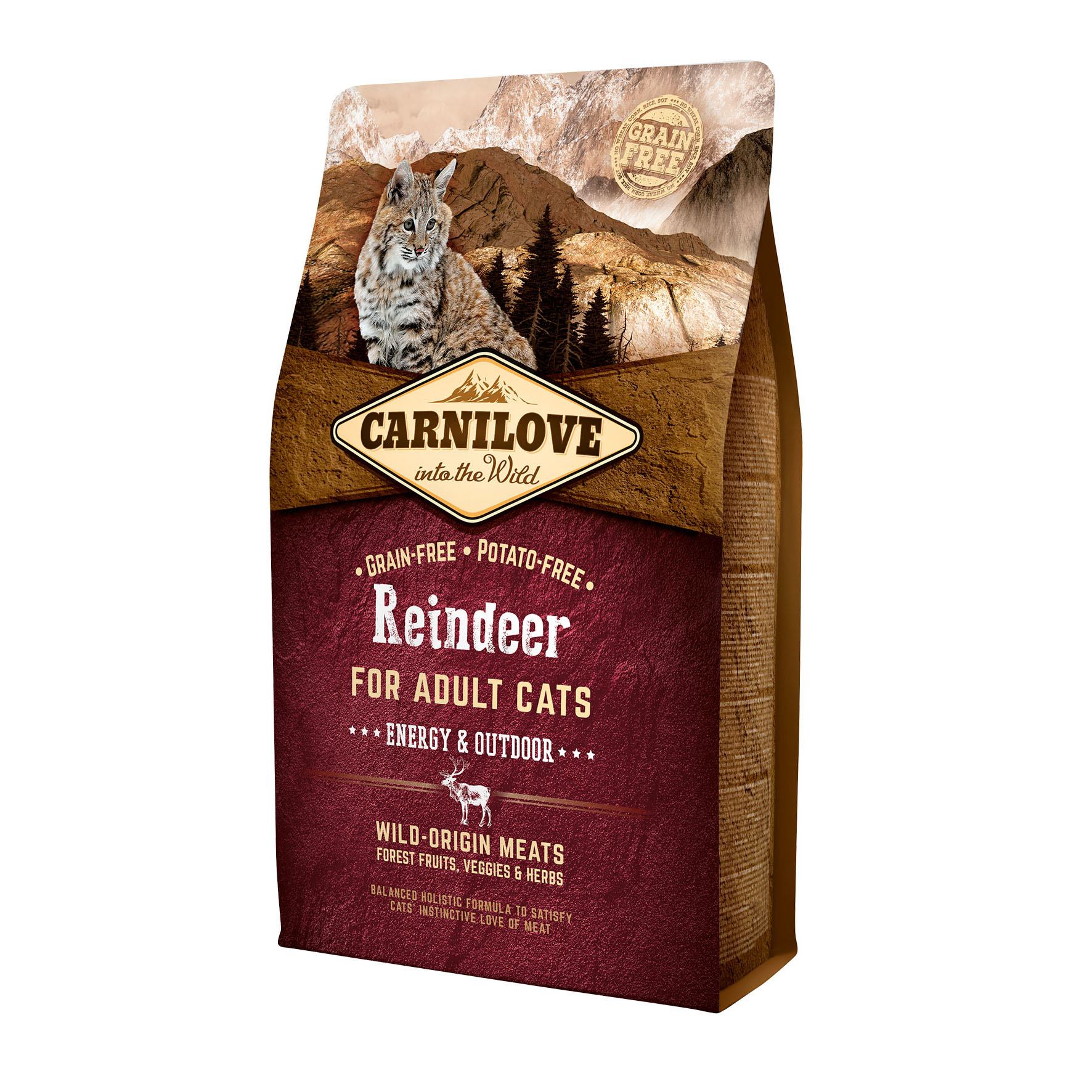 Сухий корм для активних котів Carnilove Cat Raindeer Energy&Outdoor, з північним оленем, 2 кг - фото 1