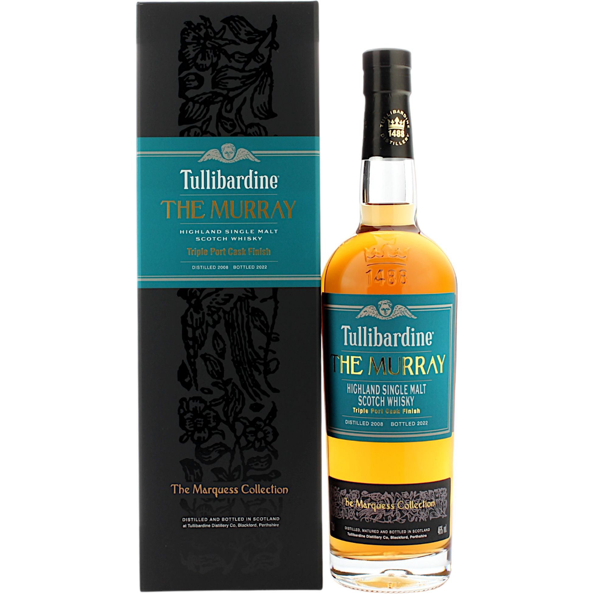 Виски Tullibardine The Murray Triple Port Single Malt Scotch Whisky 46% 0.7 л, в подарочной упаковке - фото 1