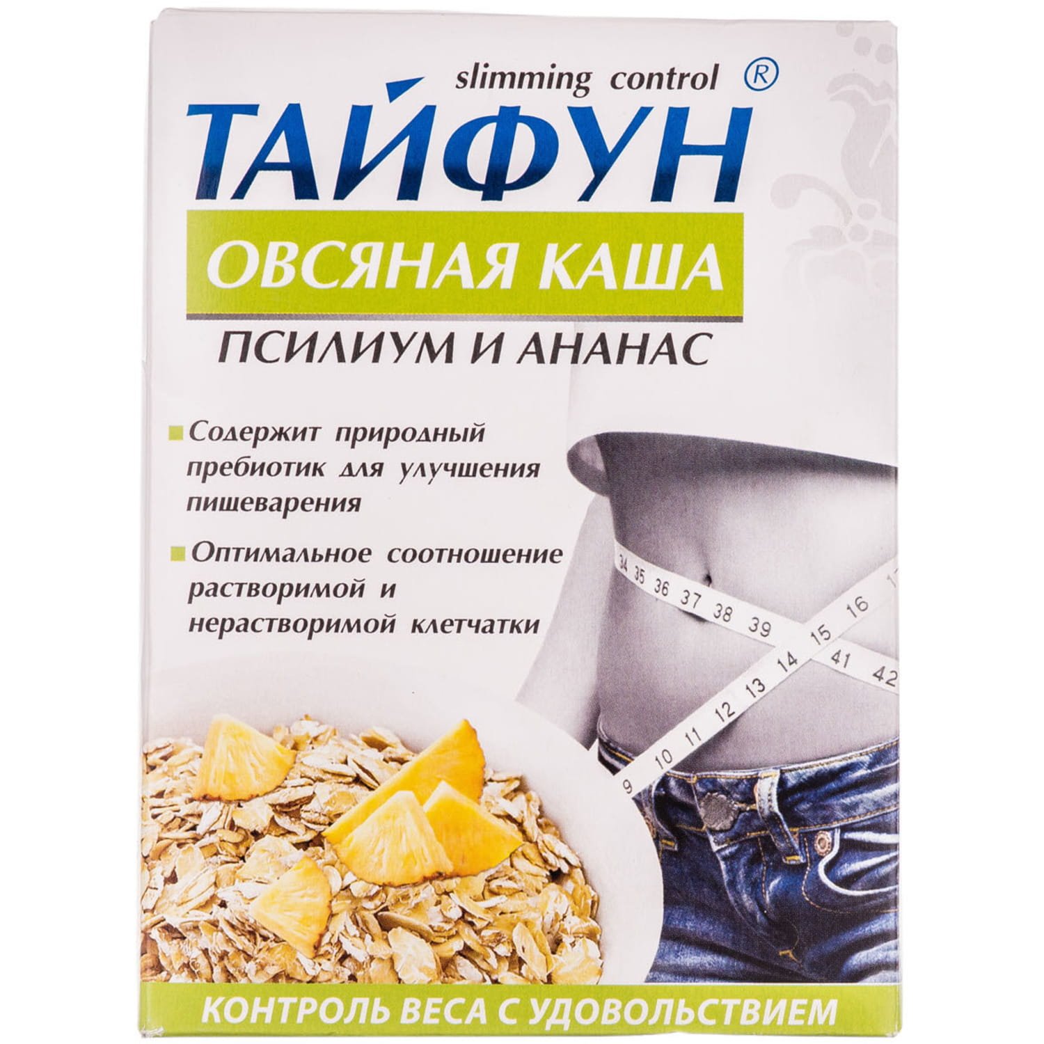 Каша овсяная Тайфун с псилиумом и ананасом в пакетах 200 г (5 шт. х 40 г) - фото 1