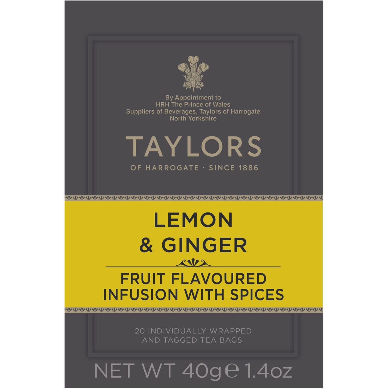 Суміш трав'яна Taylors of Harrogate Lemon & Ginger Лимон-імбир 20х2.5 г - фото 1