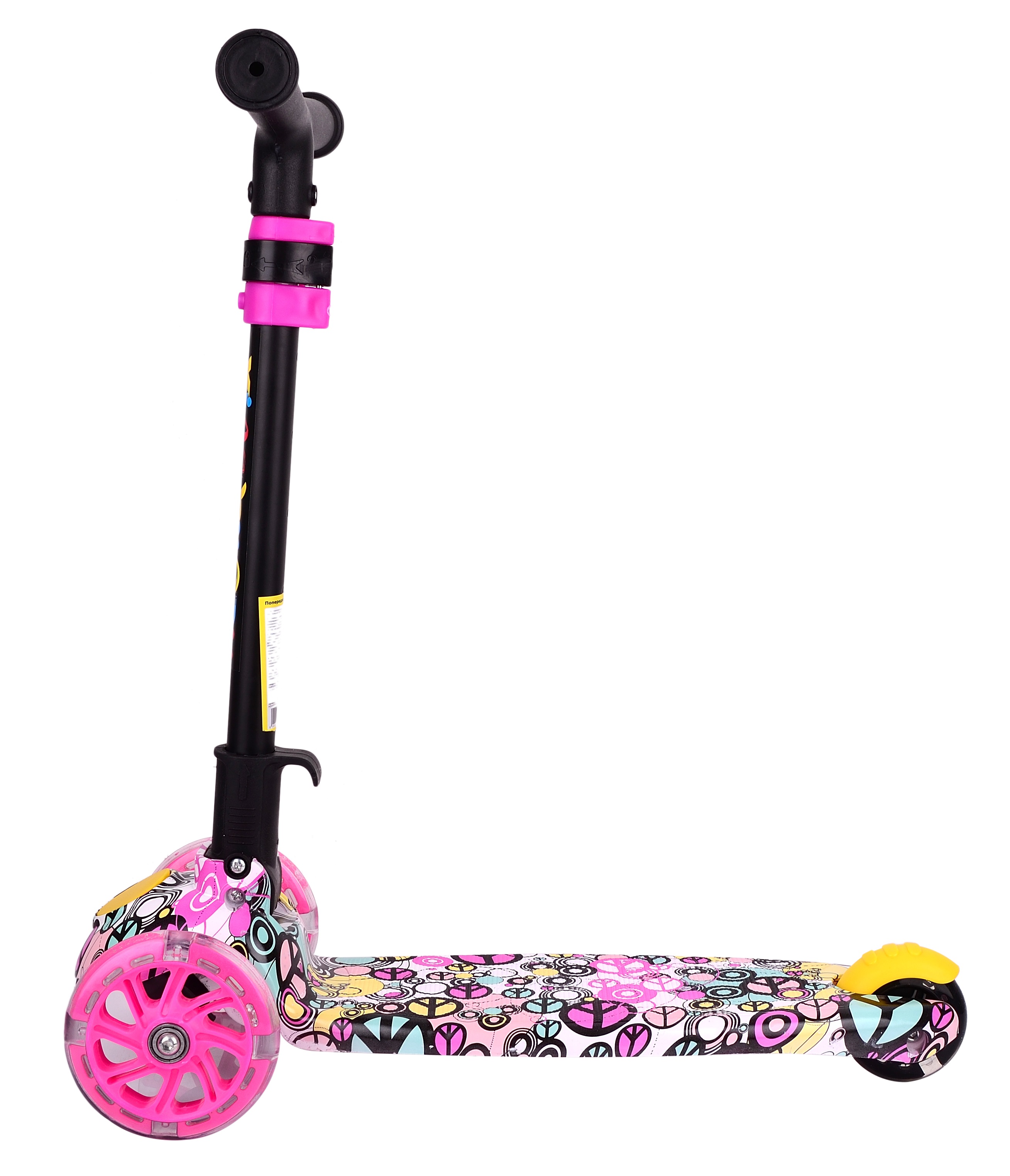 Самокат Daddychild HD009TW-Pink, с подсветкой колес, розовый (HD009TW-Pink) - фото 3