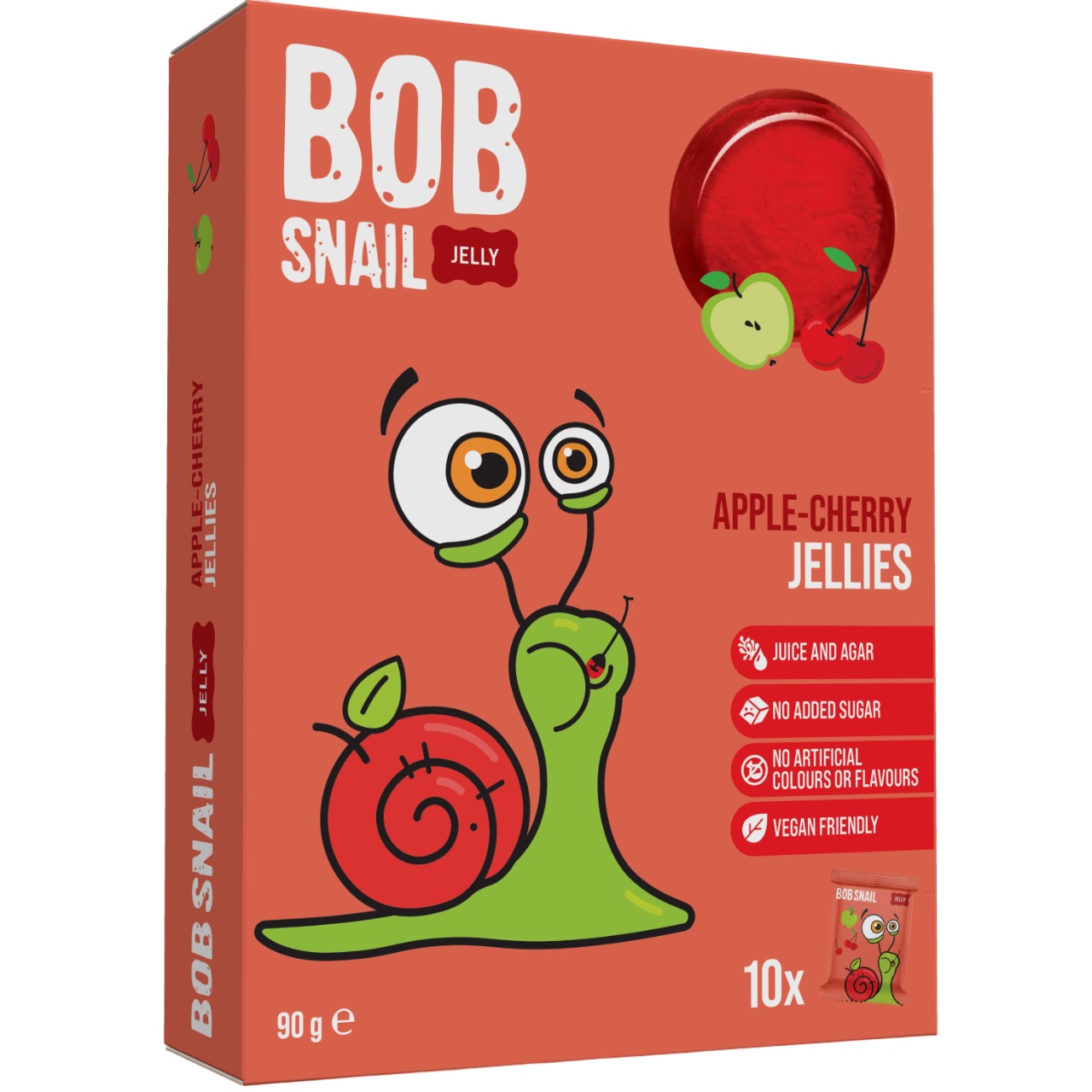 Фруктово-ягодный мармелад Bob Snail Яблоко-Вишня 90 г (10 шт. х 9 г) - фото 1