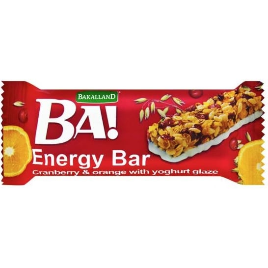 Злаковый батончик Bakalland Ba! Energy Bar Cranberry & Orange 40 г - фото 1