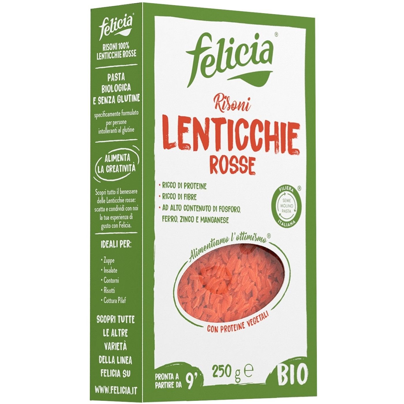 Макаронные изделия Felicia Risoni из красной чечевицы органические 250 г (943453) - фото 1