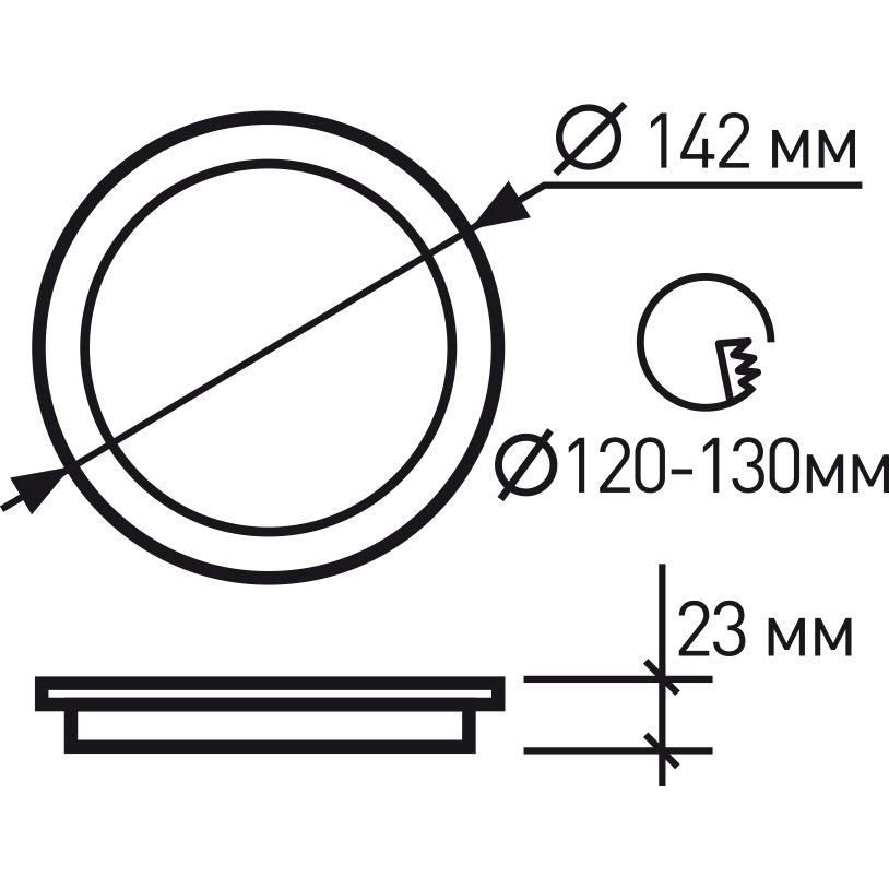 Світлодіодний світильник Eurolamp LED Downlight NEW 12W 4000K круглий чорний (LED-DLR-12/4(new)(black)) - фото 3