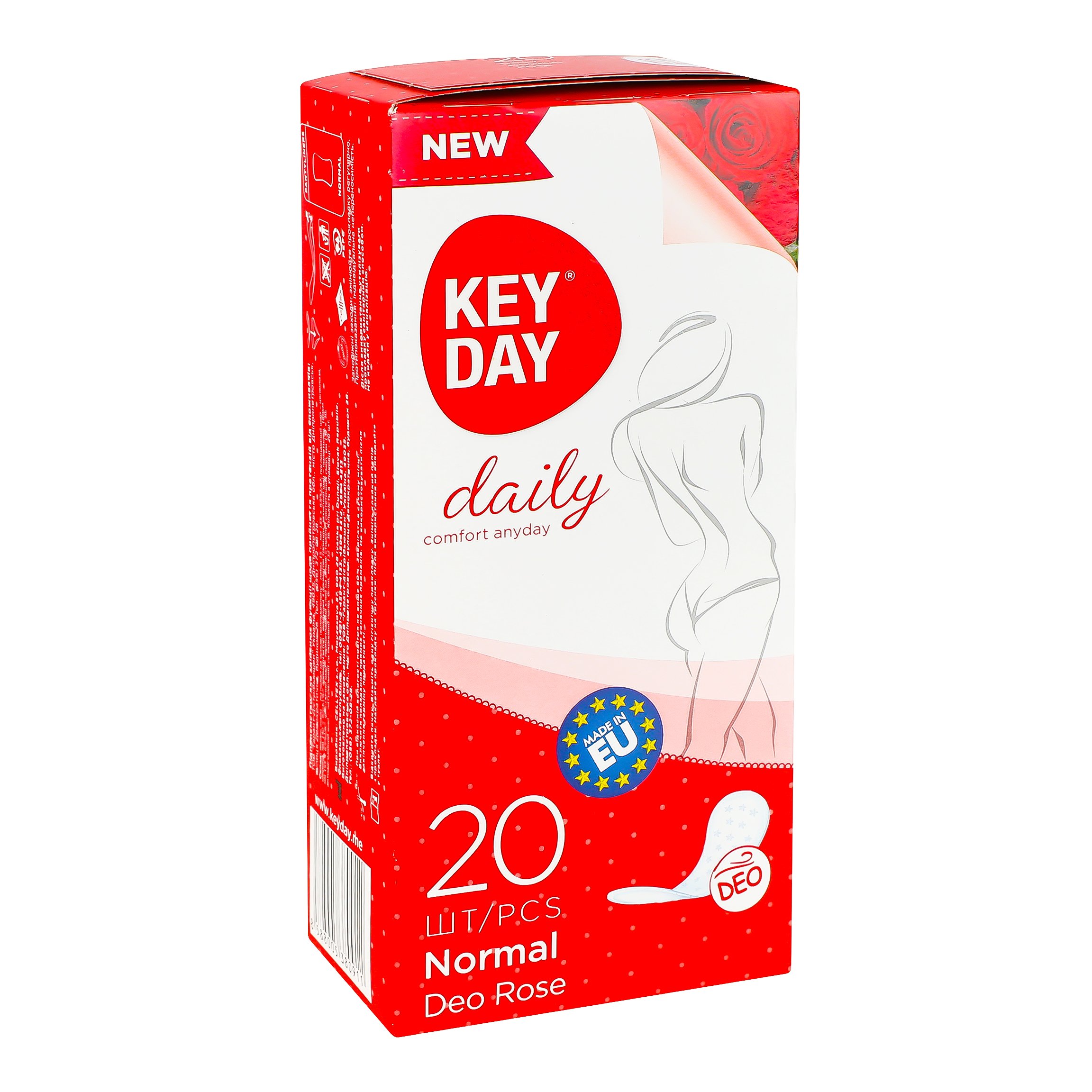 Ежедневные гигиенические прокладки Key Day Daily Normal Deo Роза 20 шт. - фото 3
