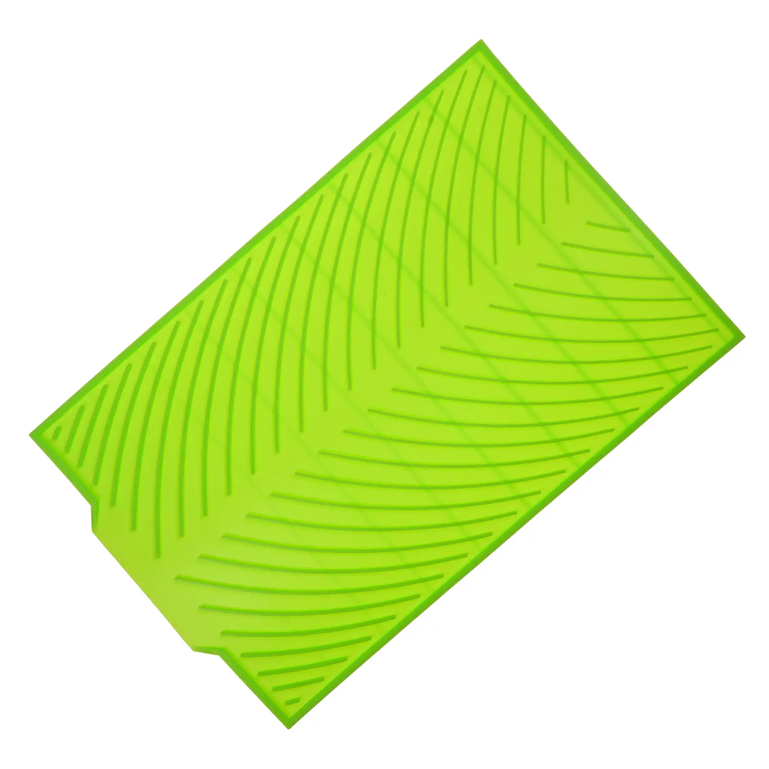 Силіконовий килимок для сушіння посуду Supretto, зі зливом, салатовий (71560001) - фото 4