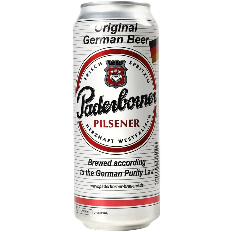 Пиво Paderborner Pilsener, светлое 4.8% 0.5 л ж/б (415766) - фото 1