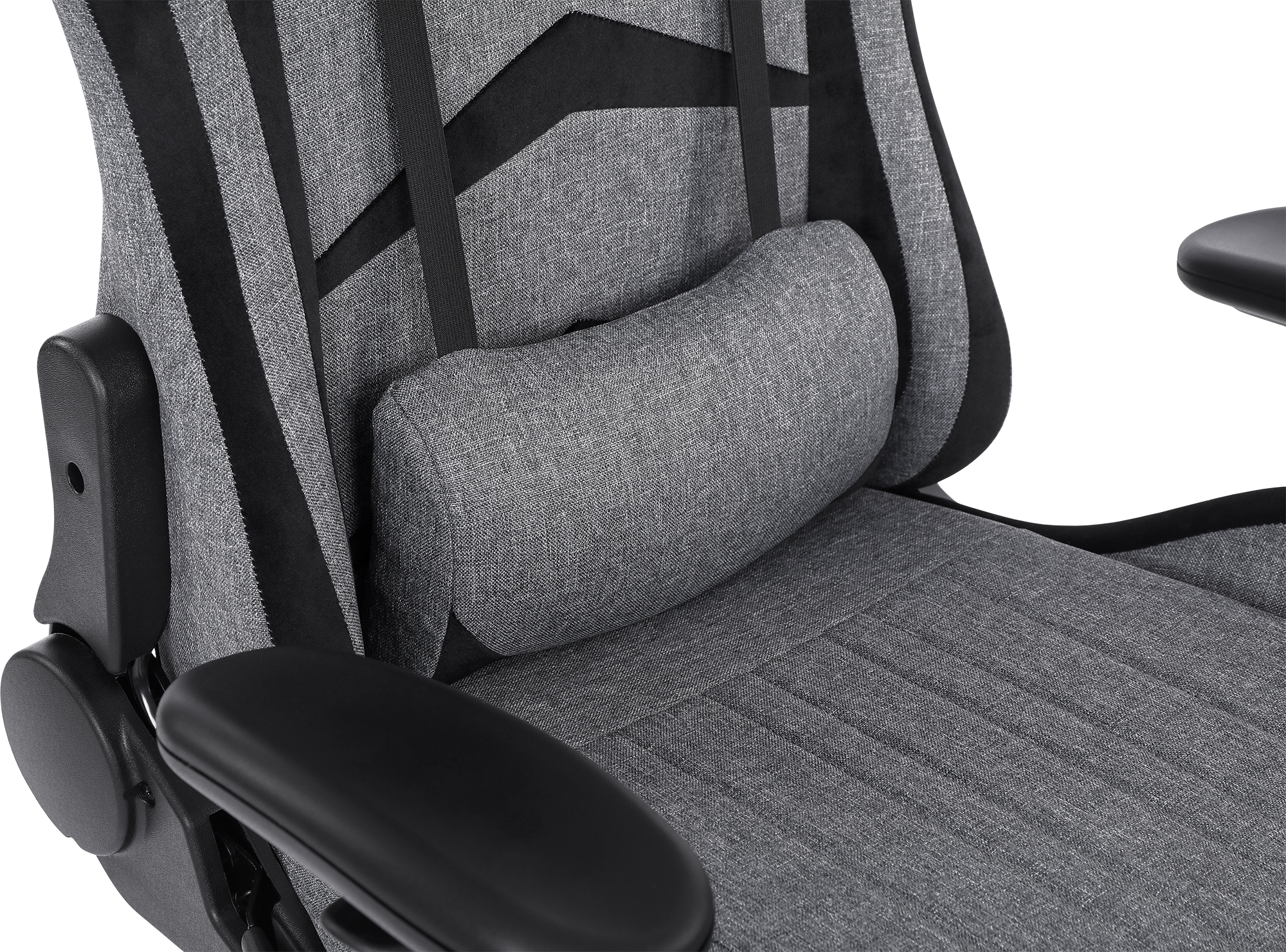 Геймерское кресло GT Racer серое с черным (X-2534-F Fabric Gray/Black Suede) - фото 8