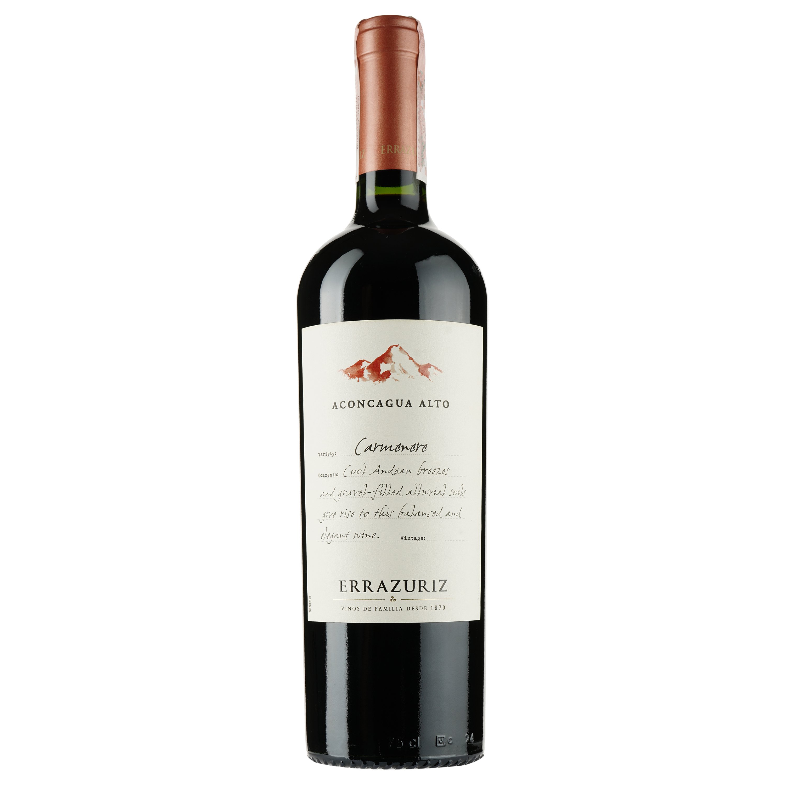Вино Errazuriz Carmener Aconcagua Alto, красное, сухое, 13,5%, 0,75 л - фото 1