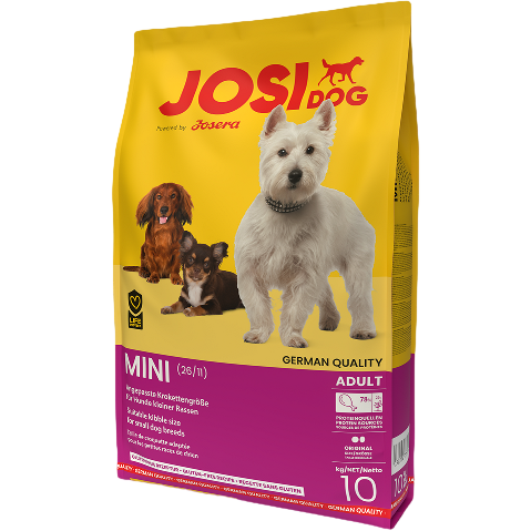 Безглютеновый сухой корм для собак маленьких пород Josera JosiDog Mini Adult, с мясом домашней птицы, 10 кг - фото 1