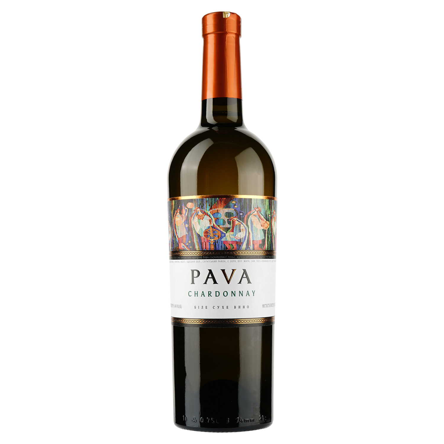 Вино PAVA Chardonnay, 14%, 0,75 л (478704) - фото 1