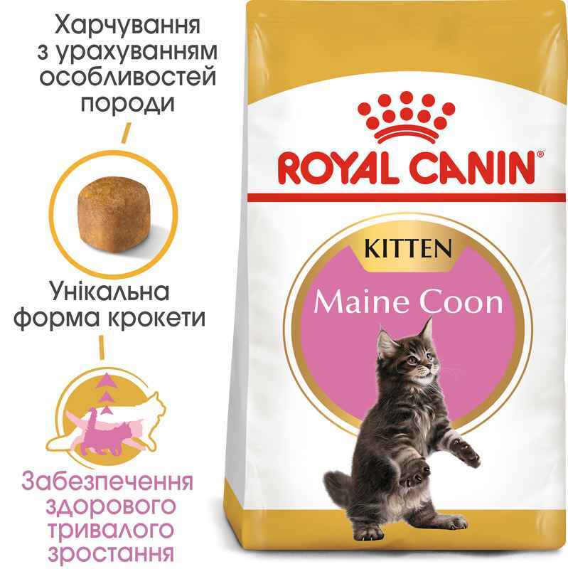 Сухий корм для кошенят до 15 місяців породи мейн-кун Royal Canin Maine Coon Kitten, з куркою, 0,4 кг - фото 3