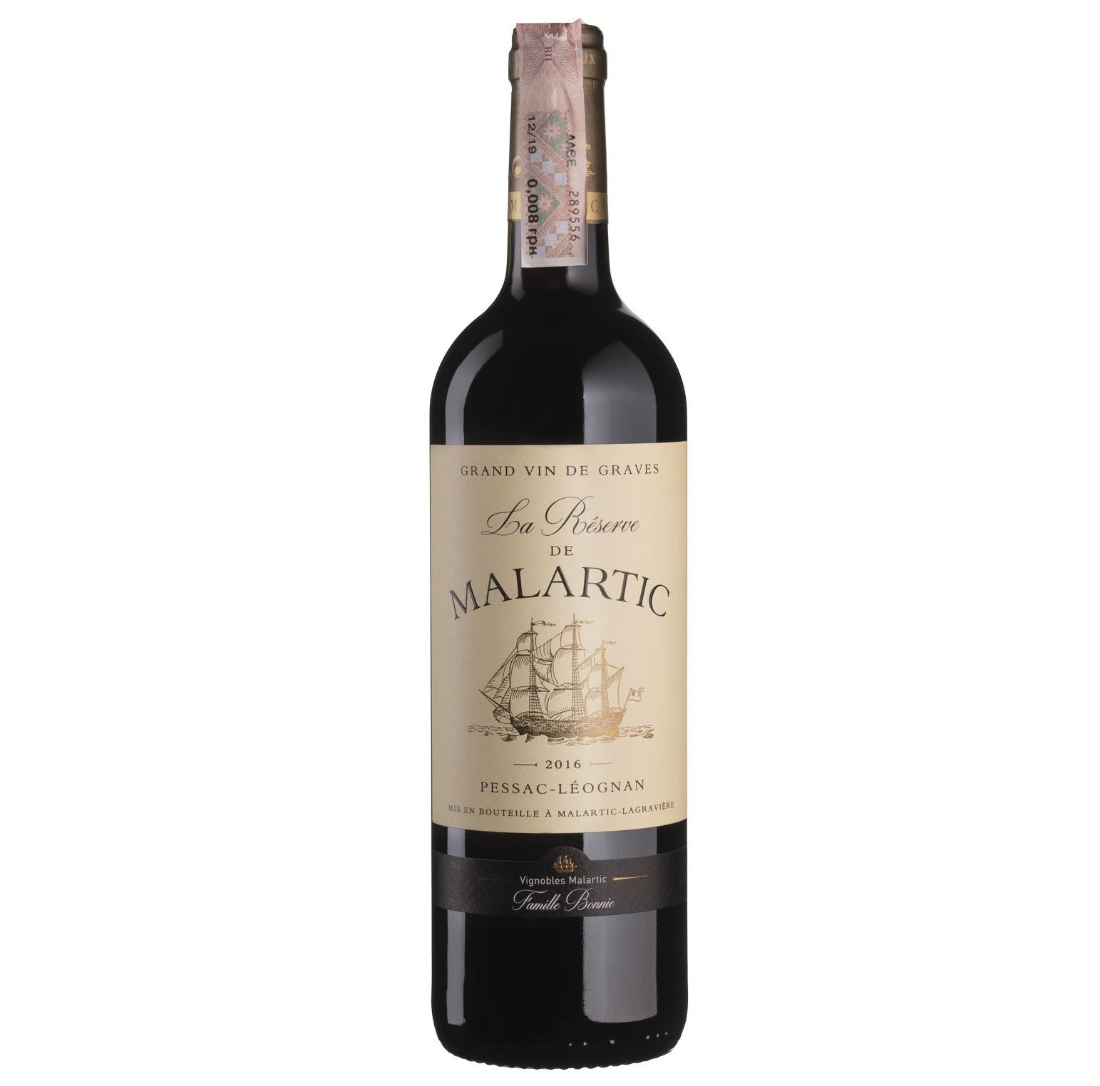 Вино Chateau Malartic-Lagraviere Reserve de Malartic 2016, красное, сухое, 0,75 л - фото 1