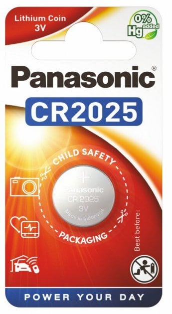 Литиевая батарейка Panasonic 3V CR 2025 Lithium, 1 шт. (CR-2025EL/1B) - фото 1
