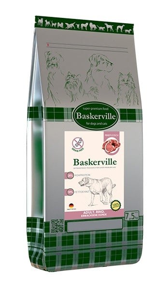 Сухой корм для взрослых собак Baskerville HF Adult getreidefrei Rind беззерновой, с говядиной, 7,5 кг - фото 1