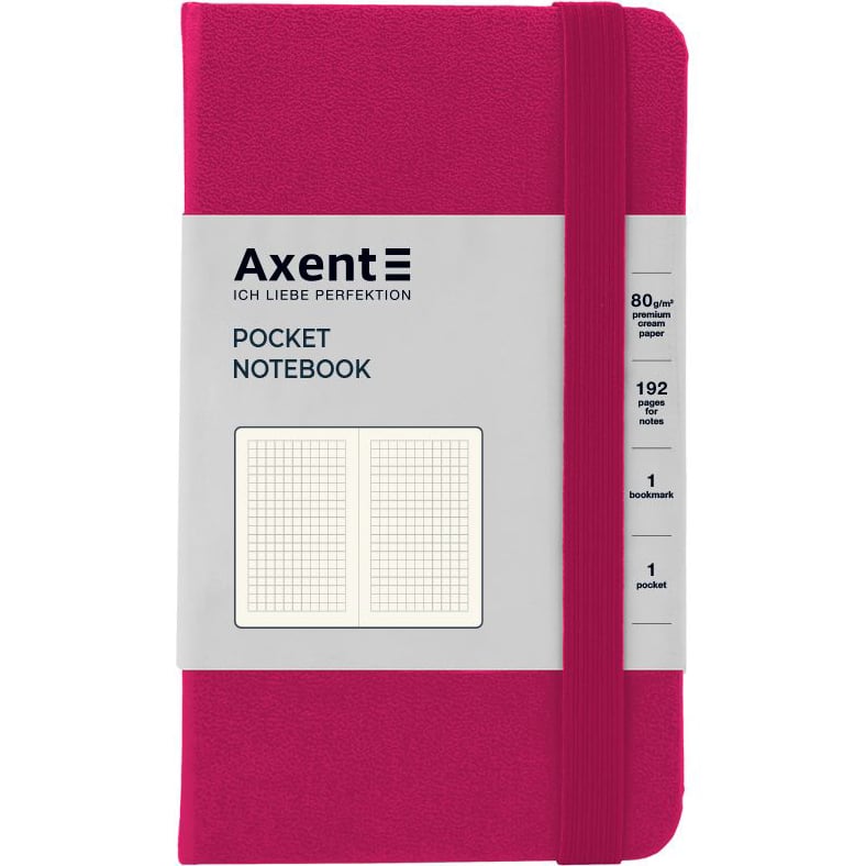 Книга записная Axent Partner A6- в клеточку 96 листов малиновая (8301-50-A) - фото 1