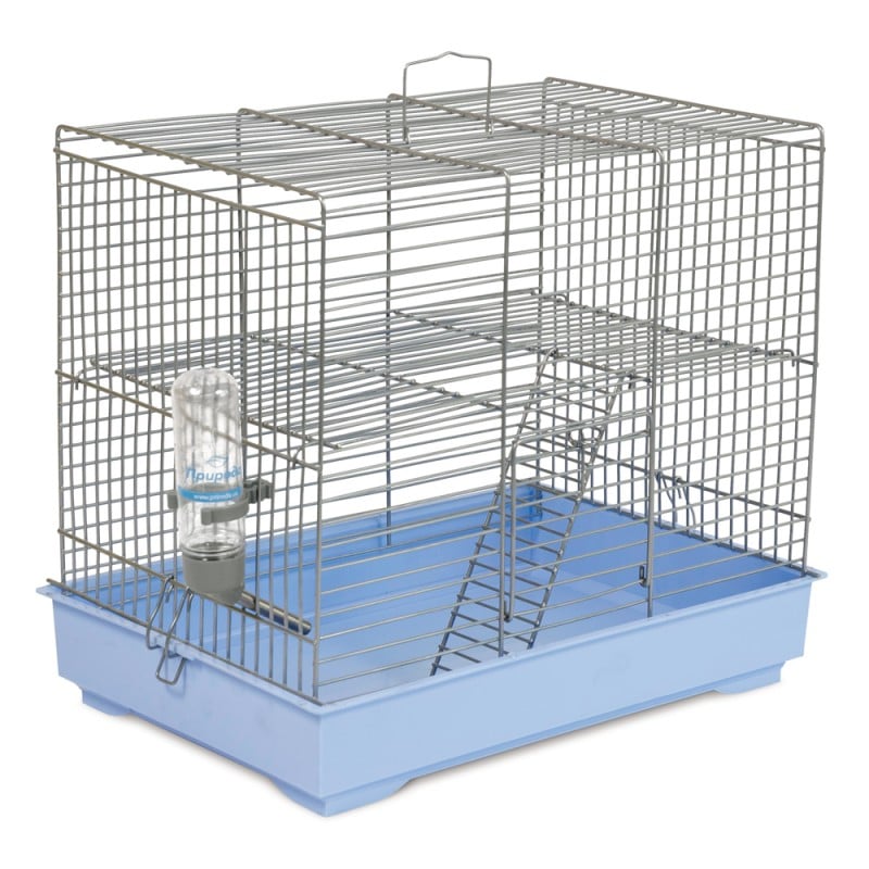 Клетка для грызунов Природа Микки с лесенкой, серебристый с голубым, 37х25х30 см (PR241514) - фото 1