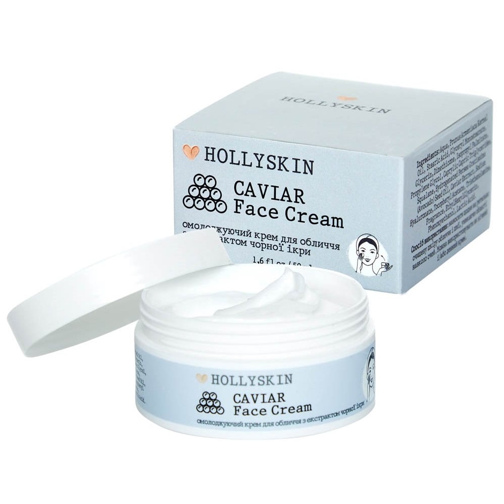 Омолоджувальний крем для обличчя Hollyskin Caviar Face Cream з екстрактом чорної ікри, 50 мл - фото 1