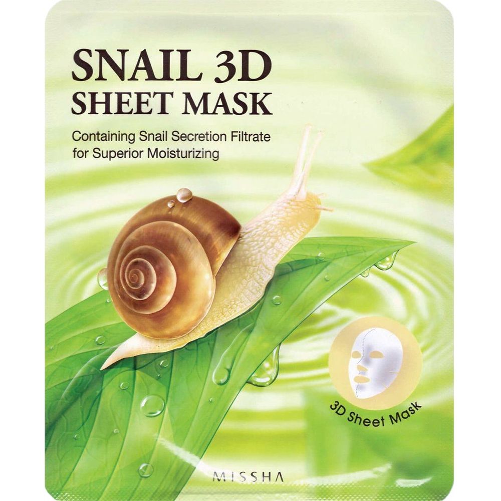 Тканинна маска для обличчя Missha Healing Snail 3D Sheet Mask, 21 г - фото 1