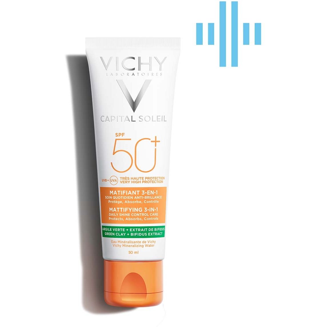 Солнцезащитный матирующий крем 3в1 Vichy Capital Soleil Mattifying для жирной, проблемной кожи, SPF50+, 50 мл (MB232700) - фото 1