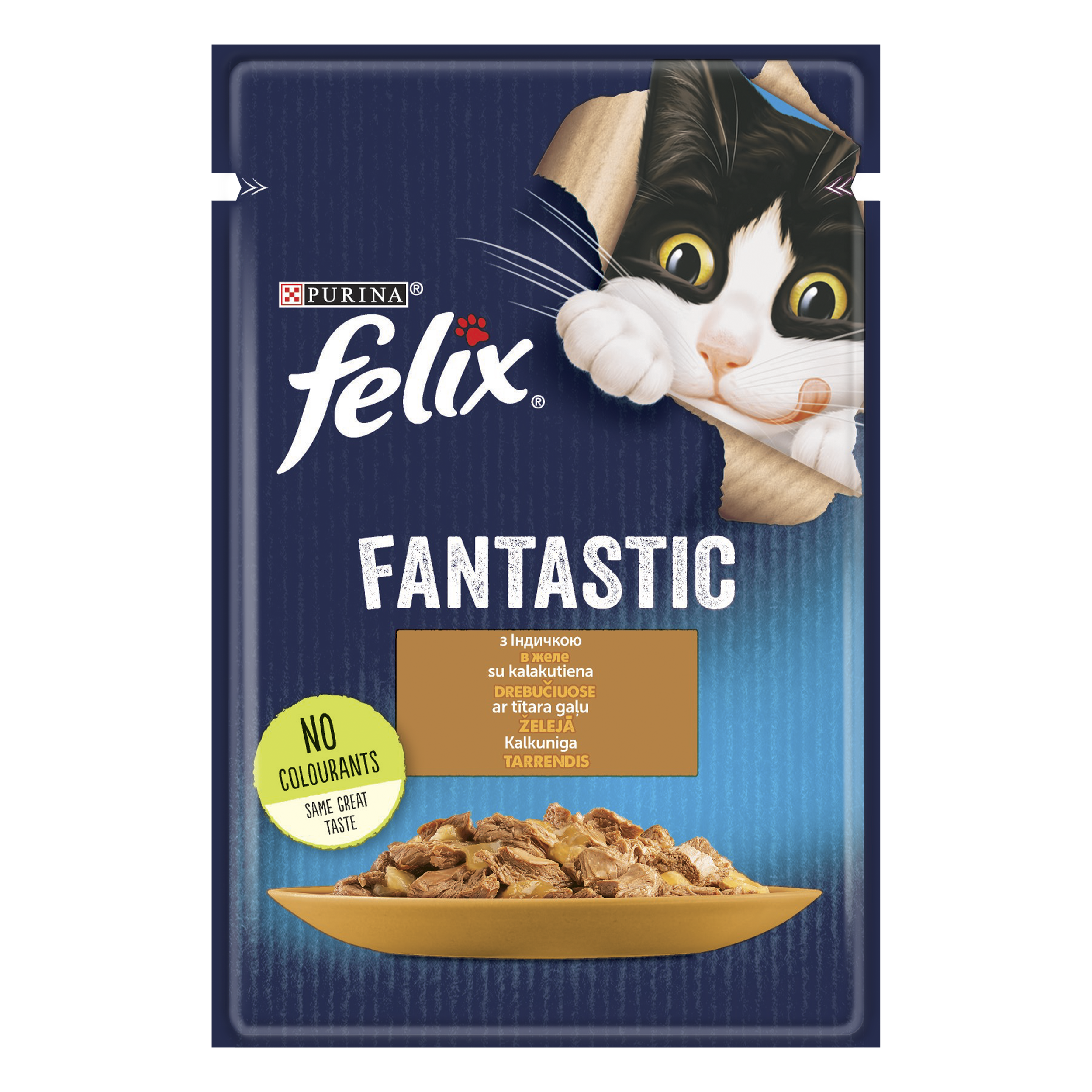 Вологий корм для котів Felix Fantastic, з індичкою, 85 г - фото 1
