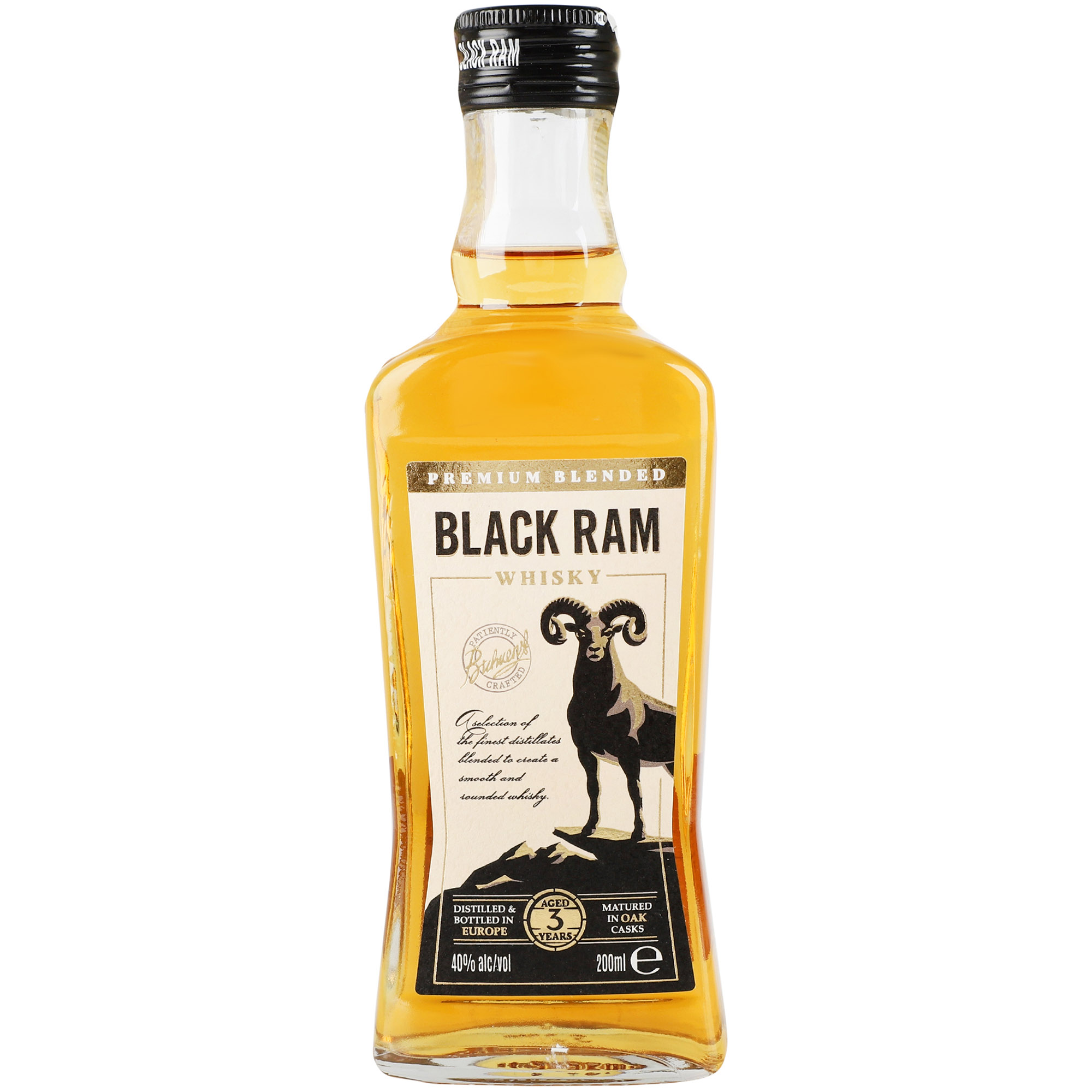 Віскі Black Ram 3 yo Premium Blended Whisky 40% 0.2 л - фото 1