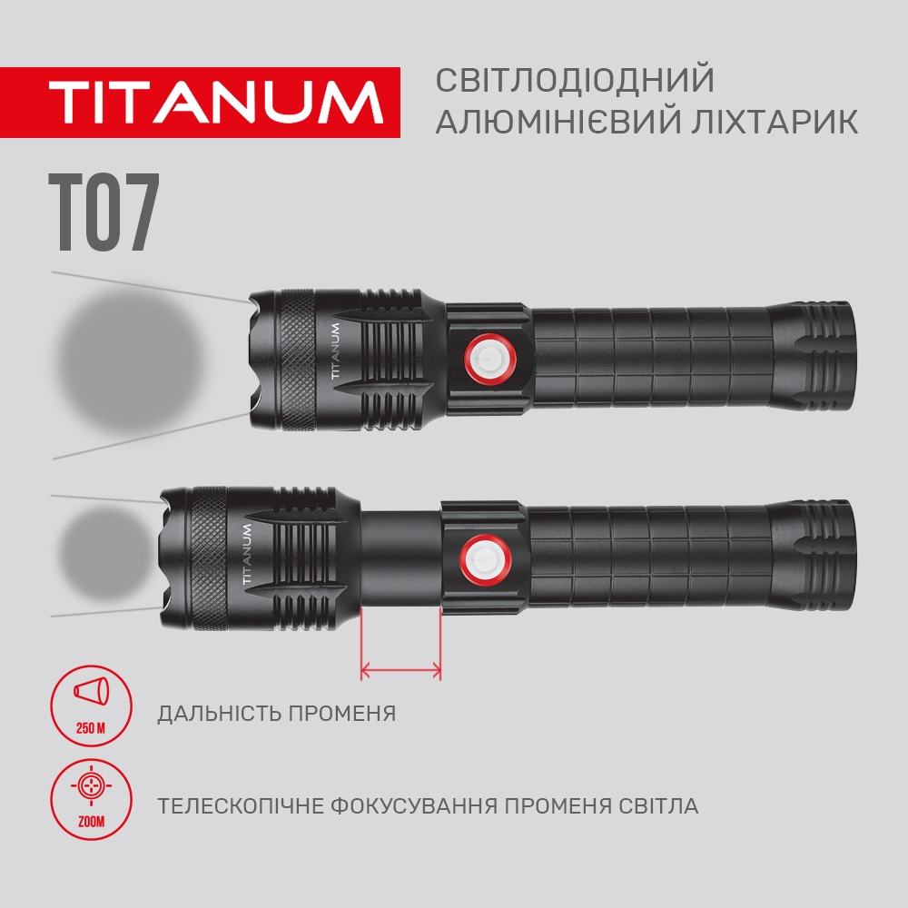 Фонарь портативный Videx Titanum 700 Lm 6500 K (TLF-T07) - фото 8