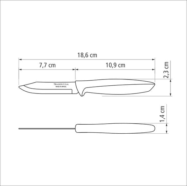 Нож для овощей Tramontina Plenus, 7,6 см, black (6344589) - фото 4