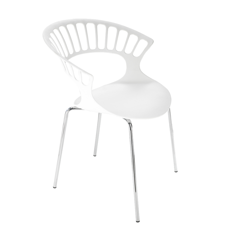Кресло Papatya Tiara, база хром, белый (282017) - фото 1