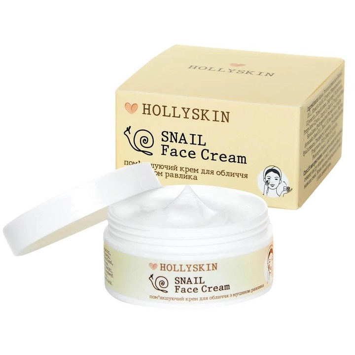 Пом'якшувальний крем для обличчя Hollyskin Snail Face Cream з муцином равлика, 50 мл - фото 1
