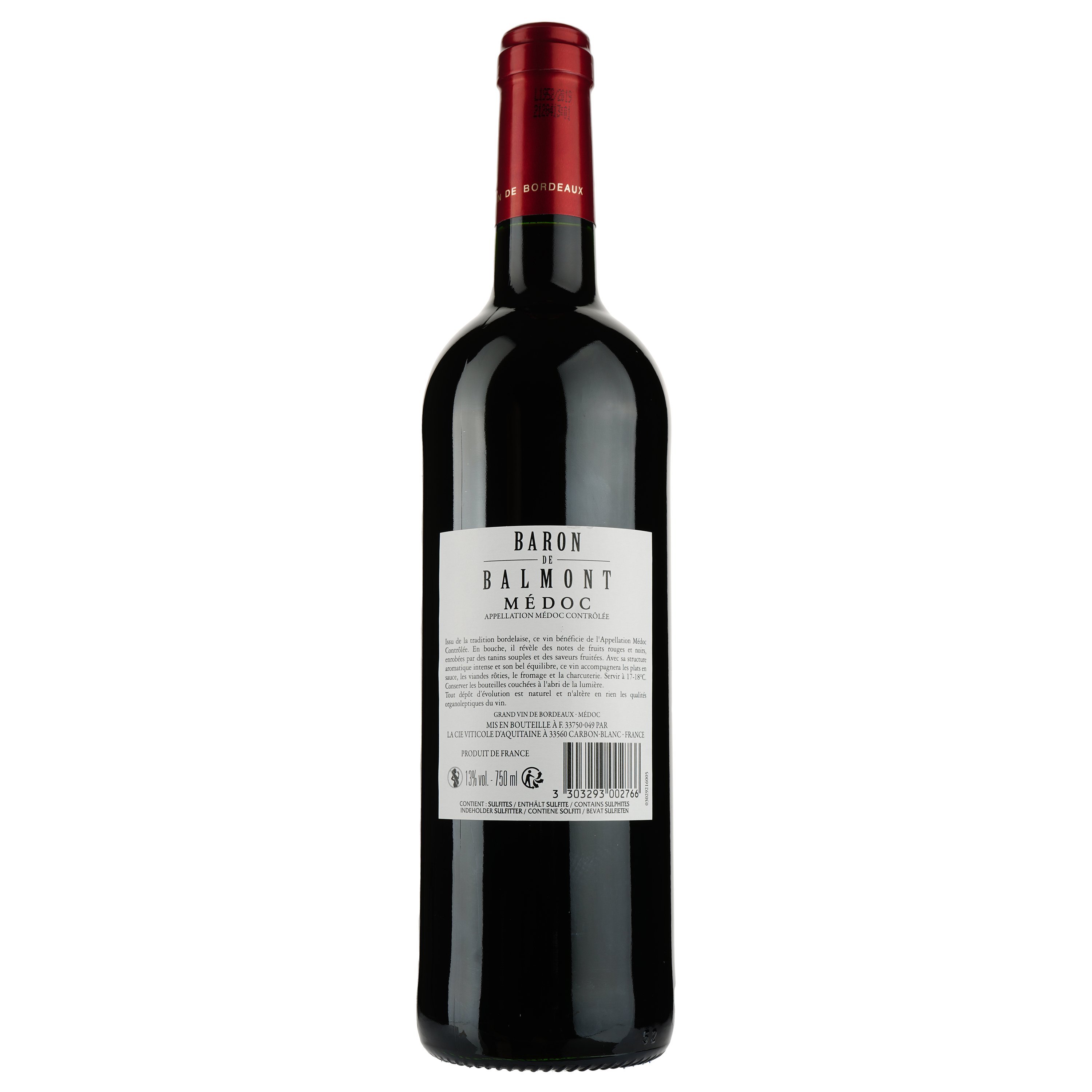 Вино Baron de Balmont AOP Medoc 2016, красное, сухое, 0,75 л - фото 2