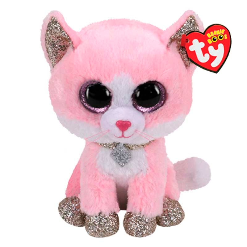 Мягкая игрушка TY Beanie Boo's Розовый котенок Fiona, 15 см (36366) - фото 1