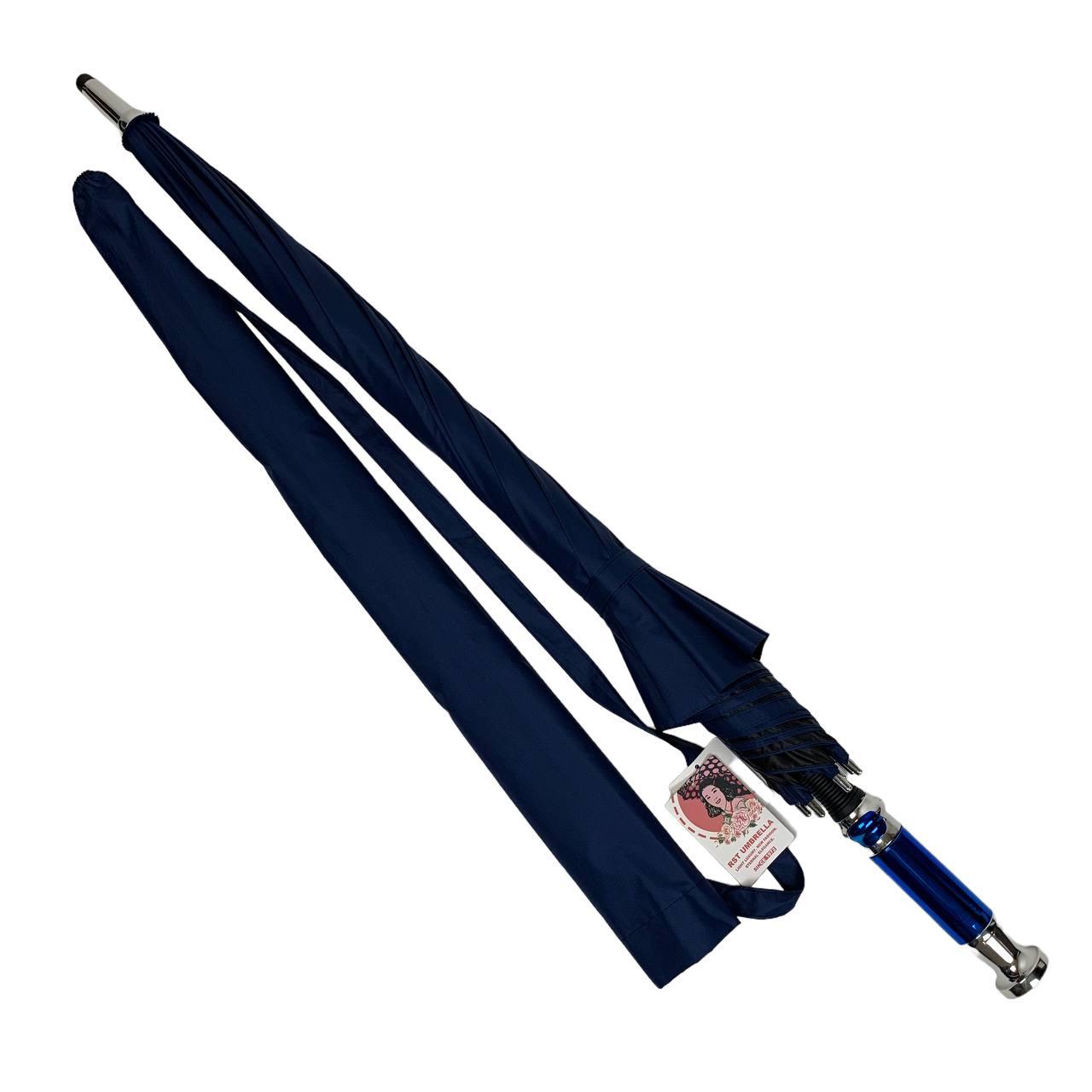 Жіноча парасолька-палиця напівавтомат RST 120 см синя - фото 4