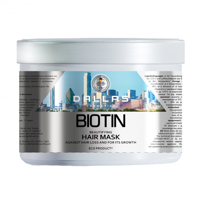 Маска для улучшения роста волос Dallas Cosmetics Biotin Beautifying с биотином, 500 мл (723550) - фото 1