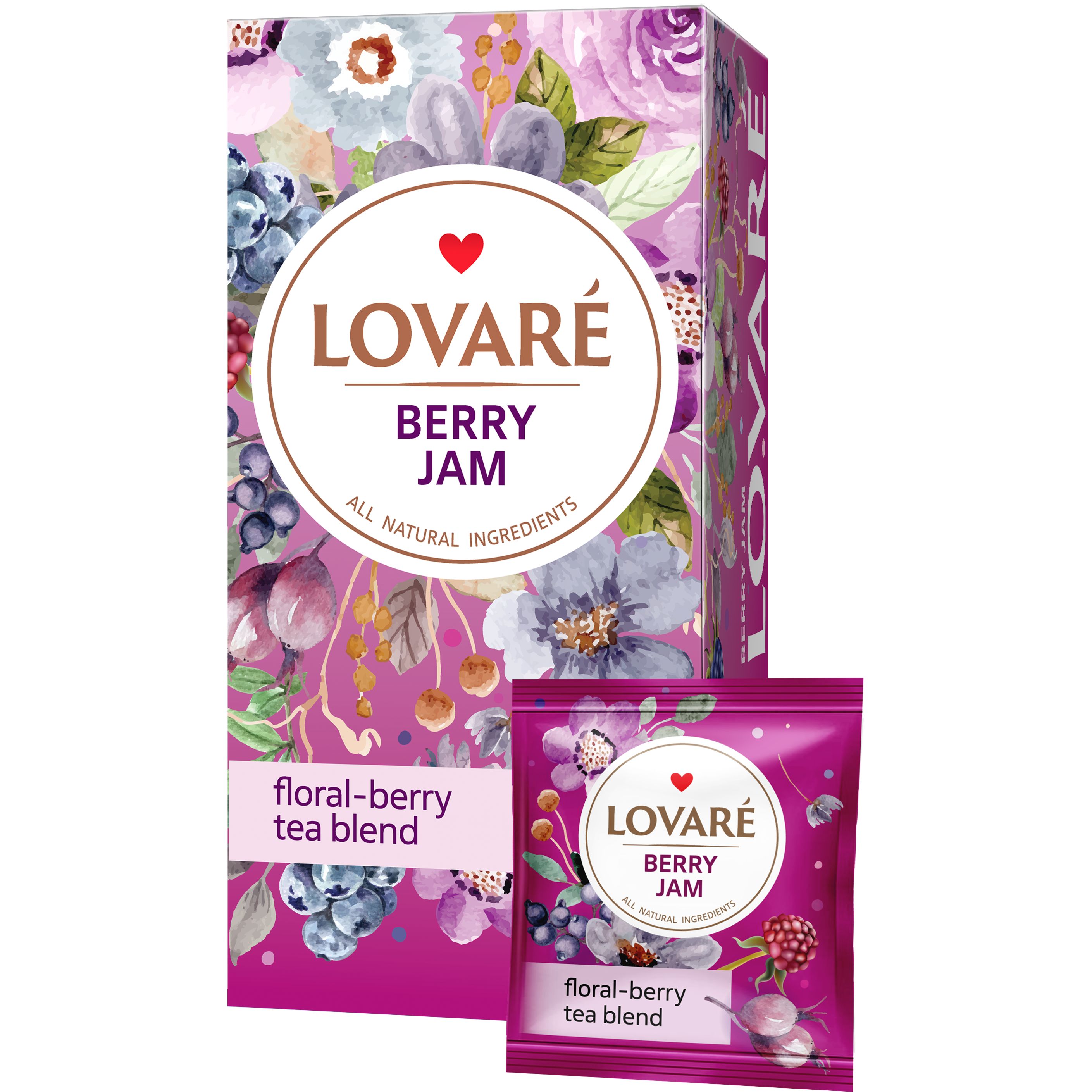 Бленд цветочно-ягодного чая Lovare Berry Jam 36 г (24 шт. х 1.5 г) - фото 3