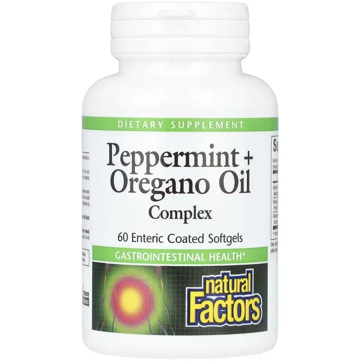 Масло перечной мяты, орегано и тмина Natural Factors Peppermint+Oregano Oil Complex 60 гелевых капсул - фото 1