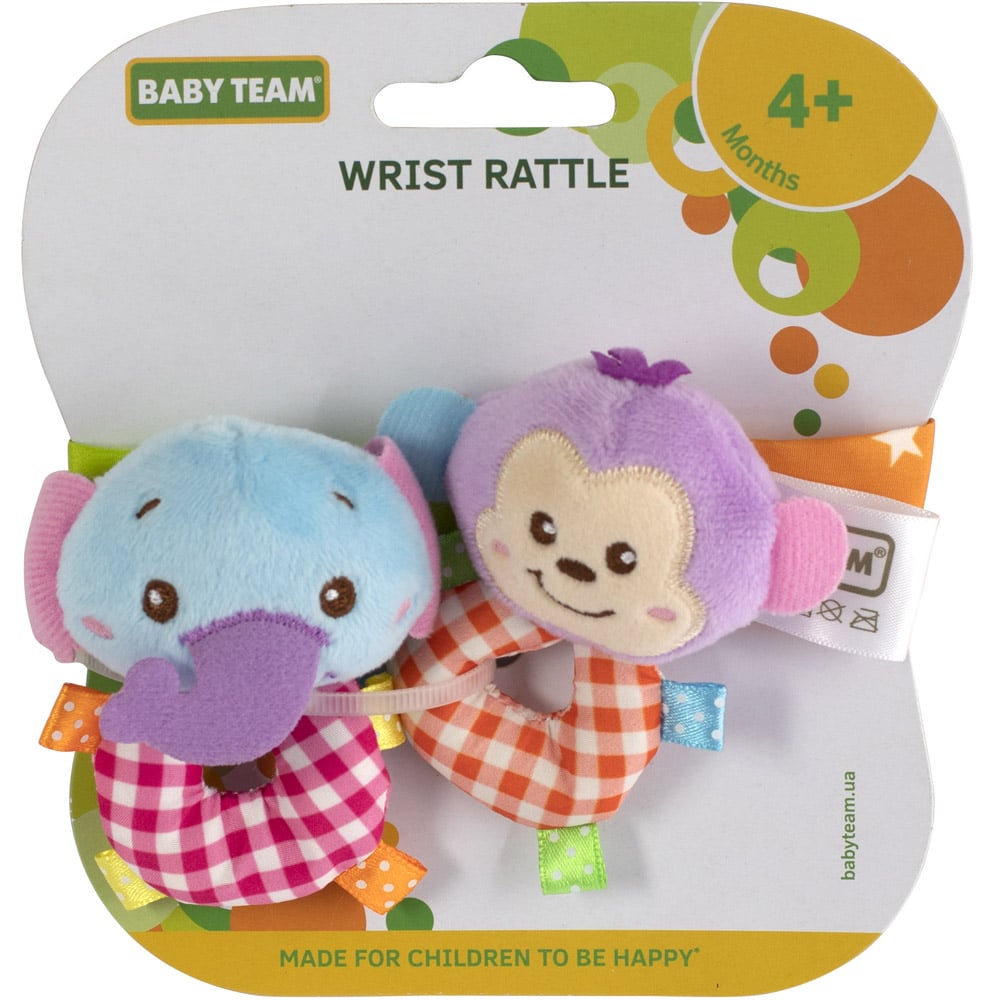 Іграшка-брязкальце Baby Team, Слоник і Мавпочка (8504_Слоник+Мавпочка) - фото 1
