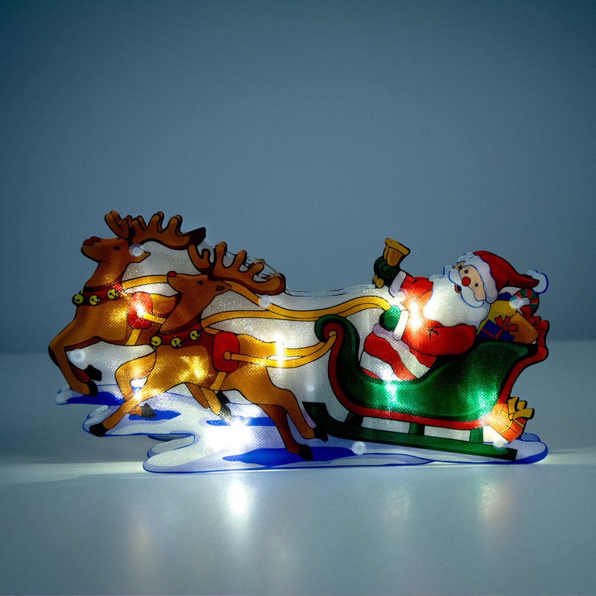 Игрушка светодиодная MBM My Home Санта с оленями 25х13.4х2.6 см (DH-NY-83 COLOR) - фото 7