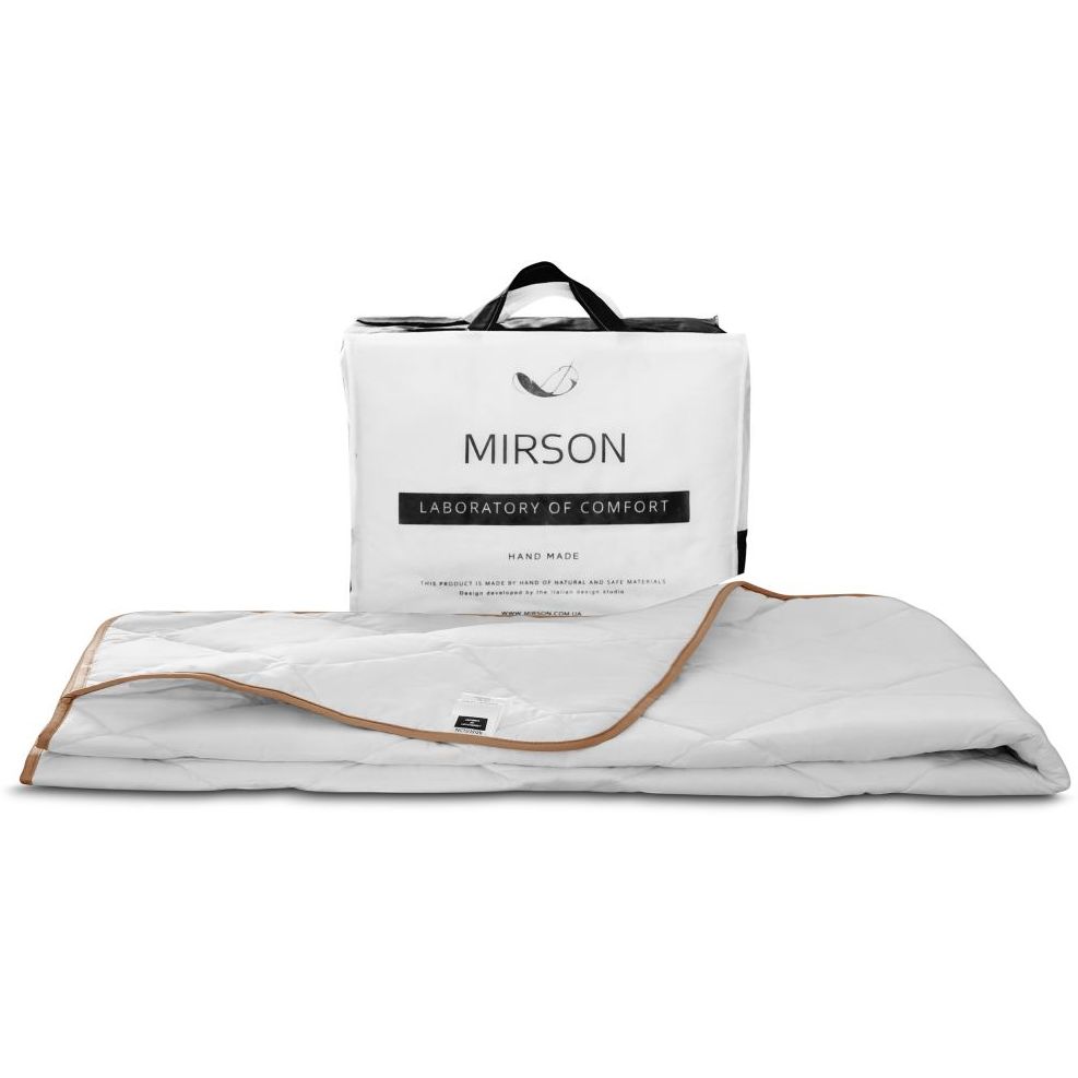 Одеяло шерстяное MirSon Gold Silk №053 летнее 110x140 см белое - фото 3