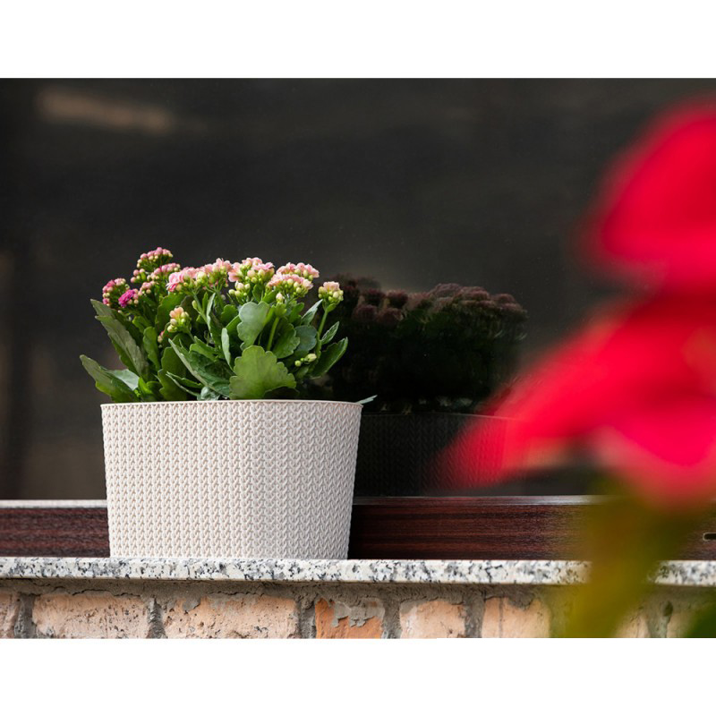 Горщик для квітів Serinova балконний з дренажем Sumela, 4.7 л, антрацитовий (SMLB-Antrasit) - фото 4