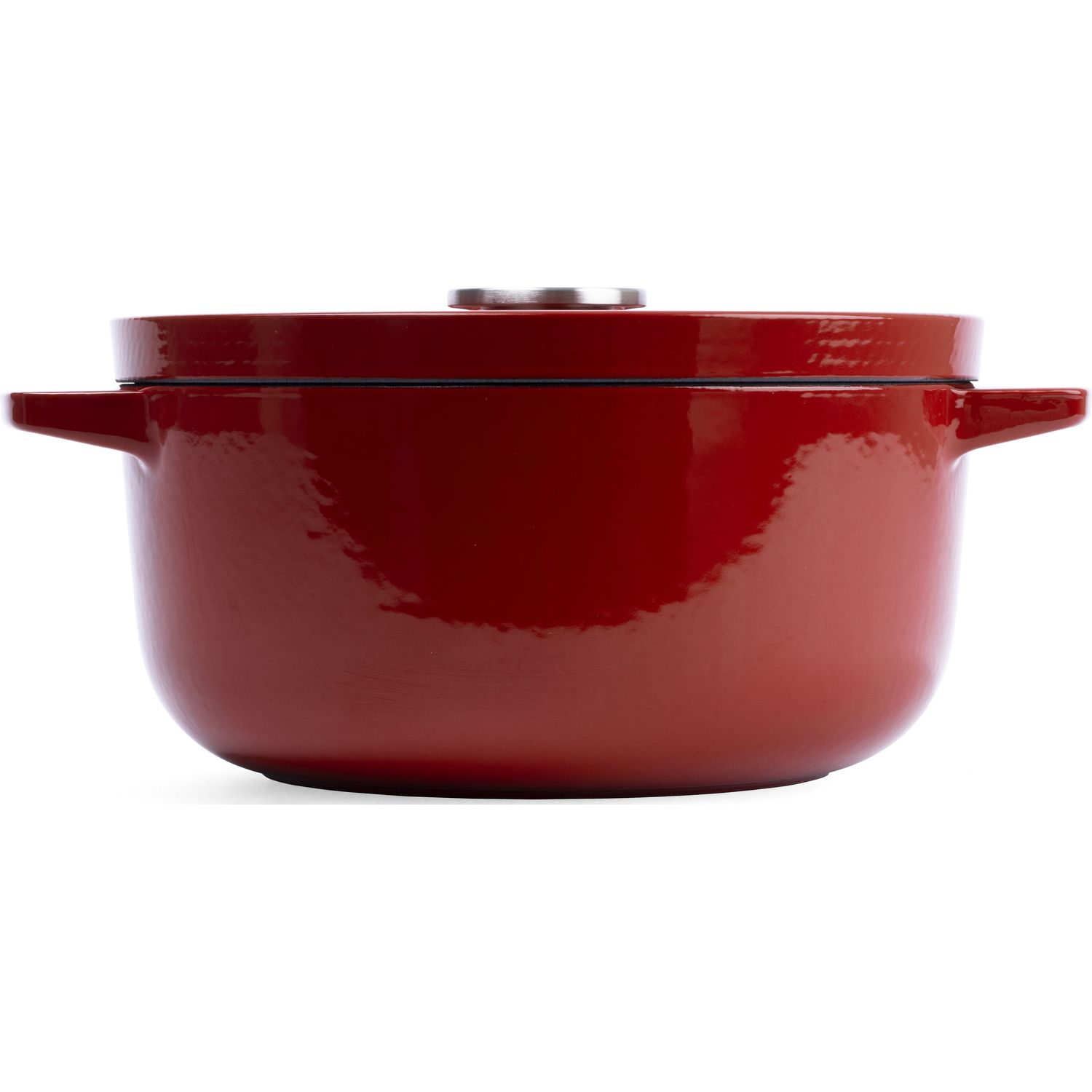 Каструля KitchenAid Cast Iron чавунна з кришкою 22 см 3.3 л червона (CCC006057-001) - фото 3