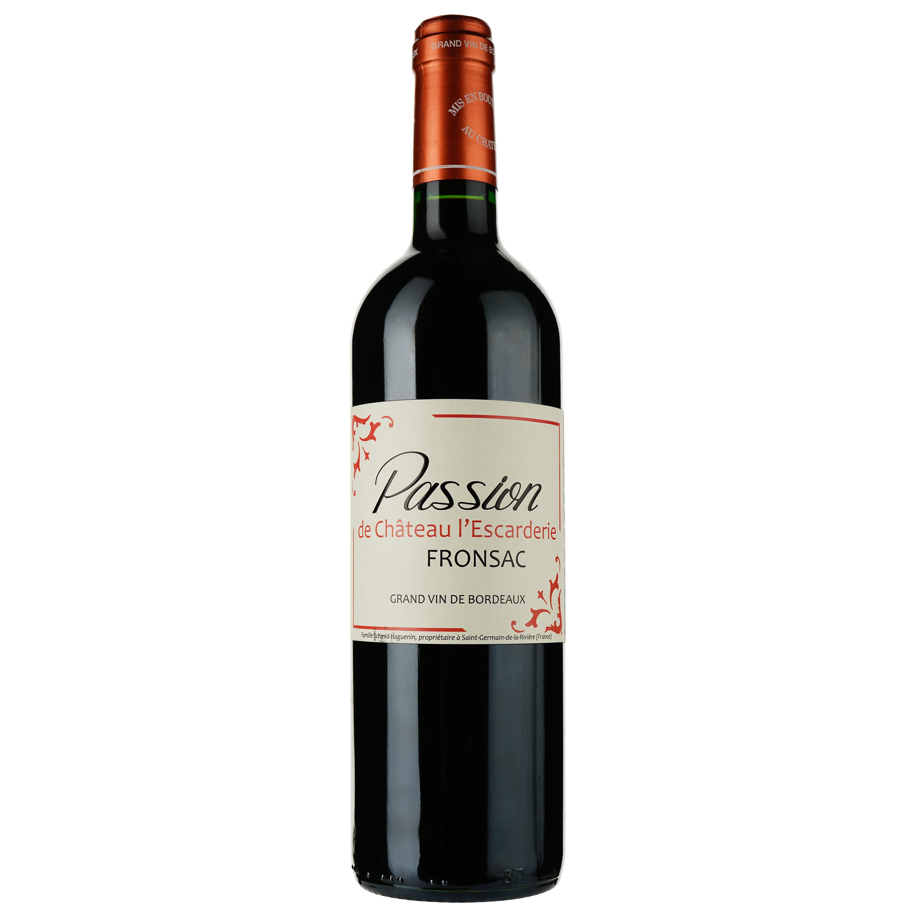 Вино Chateau l'Escarderie Passion AOP Fronsac 2018 червоне сухе 0.75 л - фото 1