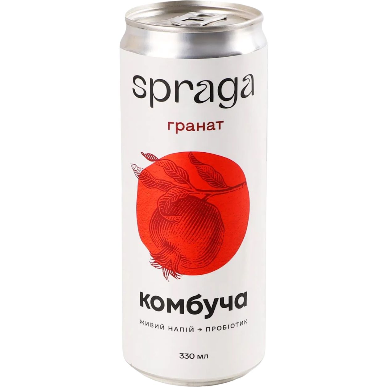 Напиток Spraga Комбуча Гранат слабогазированный ж/б 330 мл (923964) - фото 1