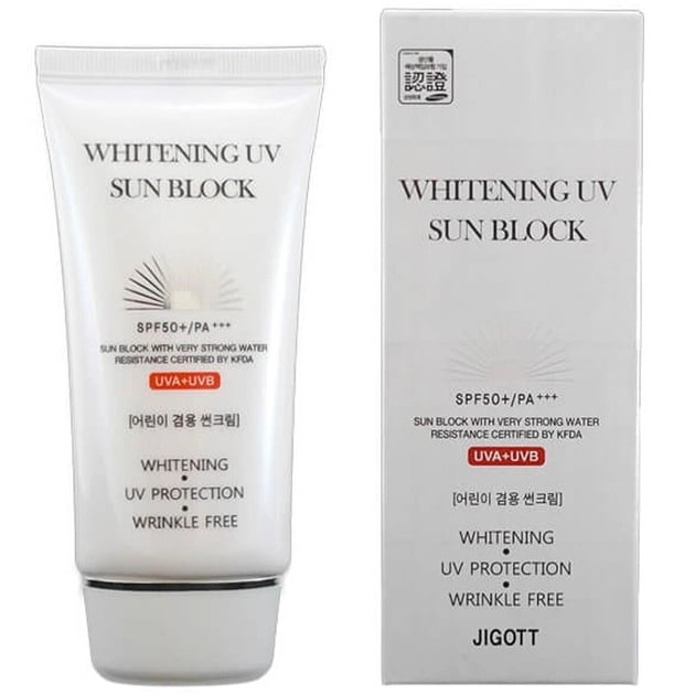 Солнцезащитный отбеливающий крем Jigott Whitening UV Sun Block Cream SPF 50+/PA+++, 70 мл - фото 1