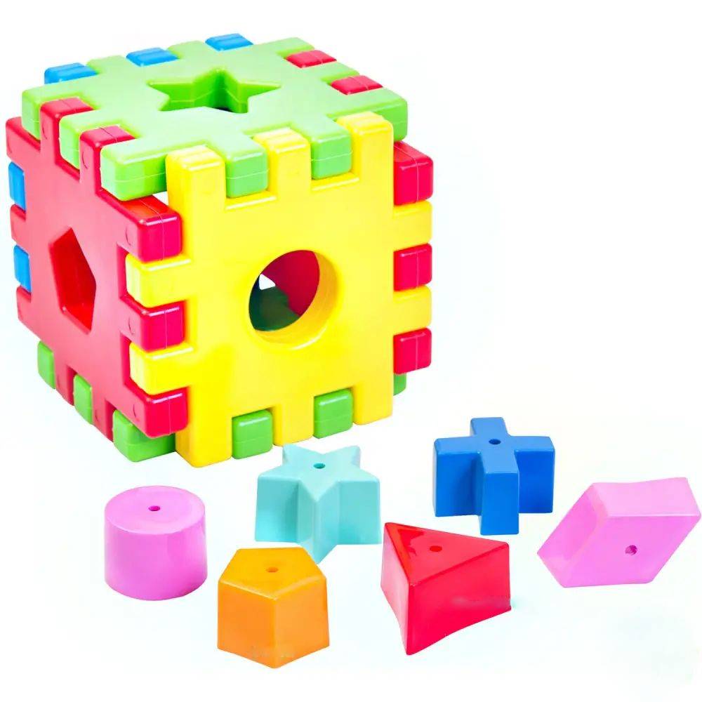 Іграшка-сортер Tigres Чарівний куб, 12 елементів, червоний з жовтим (39176) - фото 1