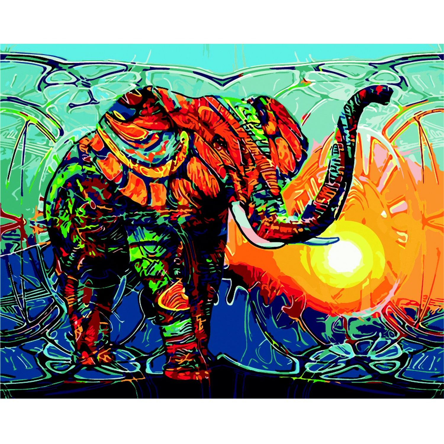Картина по номерам ZiBi Art Line Индийский слон 40х50 см (ZB.64250) - фото 1